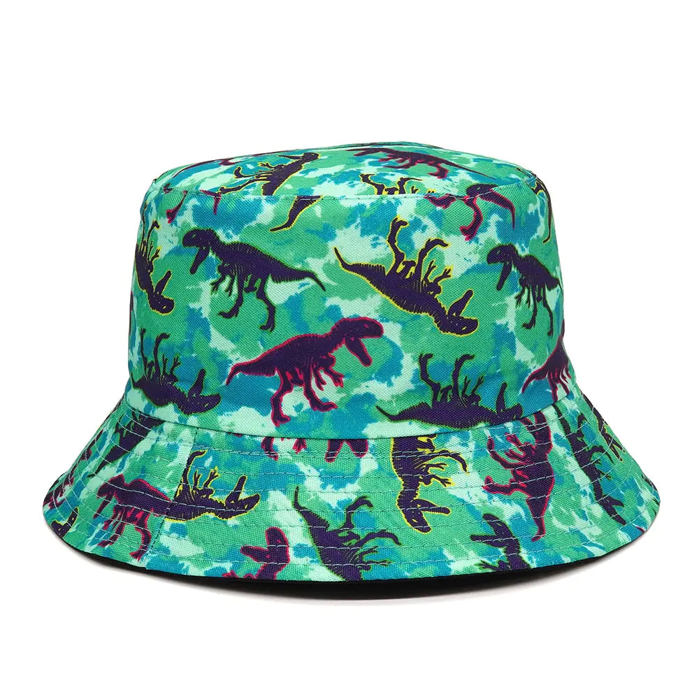 Panama Bucket Hats Animal Letter Print Fisherman Hat