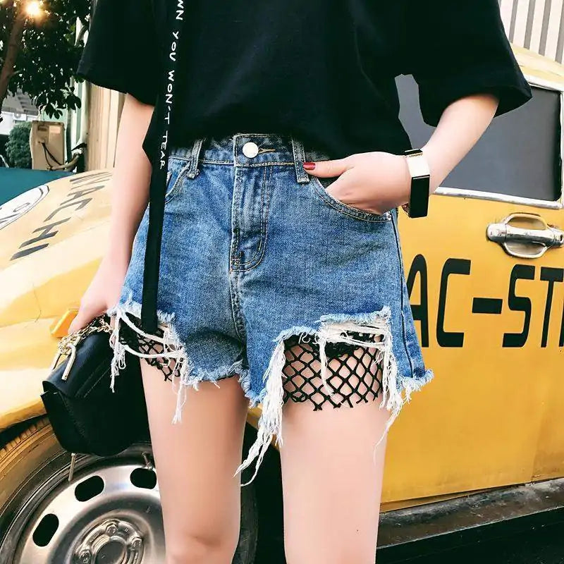 Net Denim Shorts