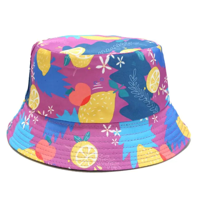 Panama Bucket Hats Animal Letter Print Fisherman Hat