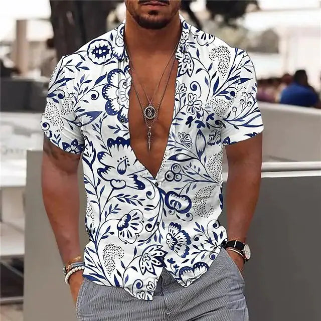 Summer Hawaiian Floral Shirts For Men