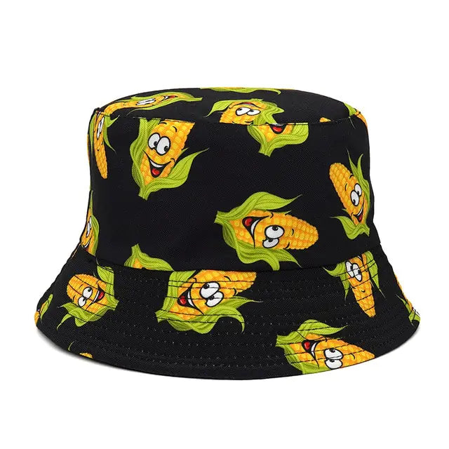 Panama Bucket Hats Animal Letter Print Fisherman Hat