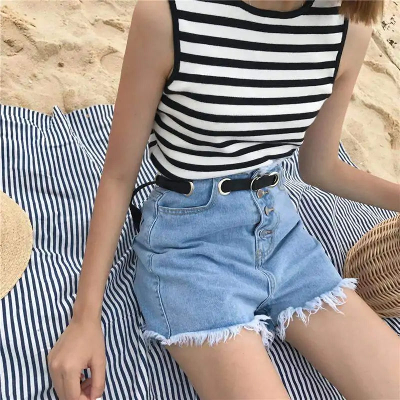 High Waist Denim Shorts