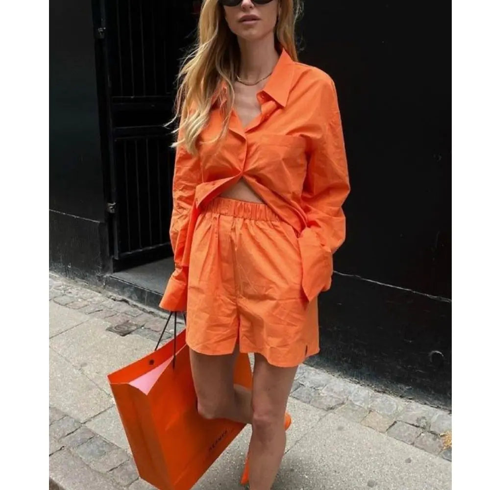 Gigi Orange Shorts Set