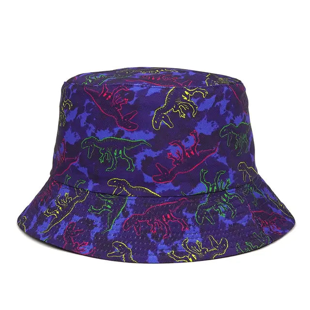 Panama Bucket Hats Animal Letter Print Fisherman Hat