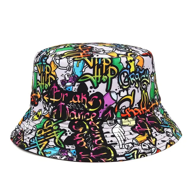 Panama Bucket Hats Animal Letter Print Fisherman Hat