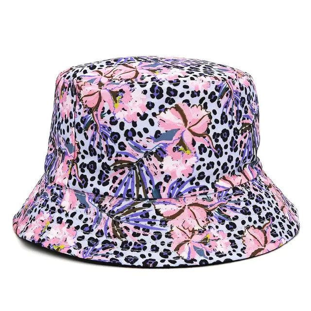 Panama Bucket Hats Animal Letter Print Fisherman Hat