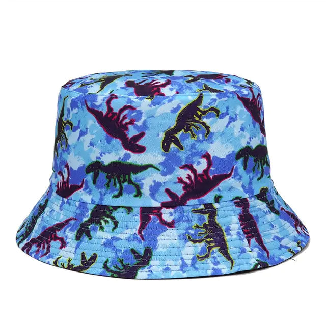 Panama Bucket Hats Animal Letter Print Fisherman Hat