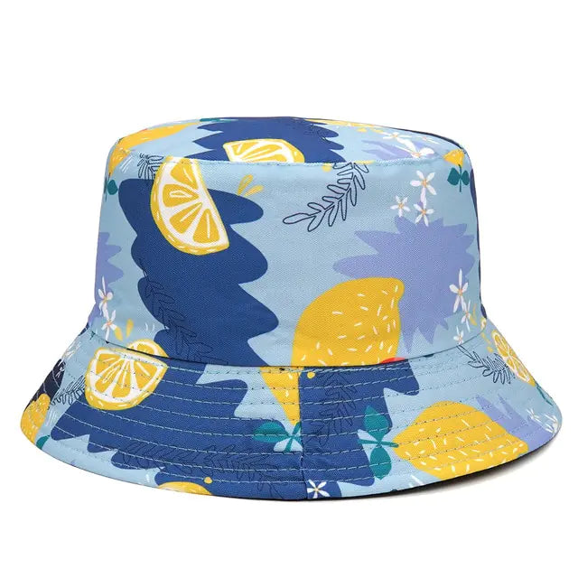 Panama Bucket Hats Animal Letter Print Fisherman Hat